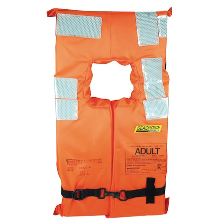 Seachoice Type I Offshore Vest Reflect Tape, Adult, Flo Orange, Over 90 lb. 85900